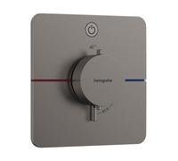 hansgrohe ShowerSelect Comfort Q thermostat, encastré, 1 consommateur, rosace Soft Edge, avec touche, 15581340, Couleur: Chrome noir brossé