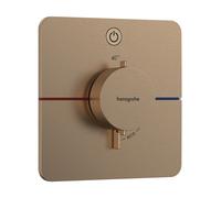 hansgrohe ShowerSelect Comfort Q thermostat, encastré, 1 consommateur, rosace Soft Edge, avec touche, 15581140, Couleur: Bronze brossé