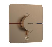 hansgrohe ShowerSelect Comfort Q thermostat, encastré, 1 consommateur, une sortie supplémentaire, rosace Soft Egde, 15589140, Couleur: Bronze brossé
