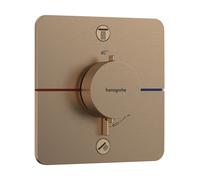 hansgrohe ShowerSelect Comfort Q thermostat, encastré, 2 consommateurs, rosace Soft Edge, 15583140, Couleur: Bronze brossé