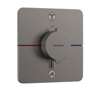 hansgrohe ShowerSelect Comfort Q thermostat, encastré, 2 consommateurs, rosace Soft Edge, 15583340, Couleur: Chrome noir brossé