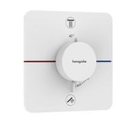 hansgrohe ShowerSelect Comfort Q thermostat, encastré, 2 consommateurs, rosace Soft Edge, avec combiné de sécurité, 15586700, Couleur: Blanc Mat