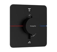 hansgrohe ShowerSelect Comfort Q thermostat, encastré, 2 consommateurs, rosace Soft Edge, avec combiné de sécurité, 15586670, Couleur: noir mat