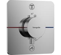 hansgrohe ShowerSelect Comfort Q thermostat, encastré, 2 consommateurs, rosace Soft Edge, avec combiné de sécurité, 15586000, Couleur: chrome