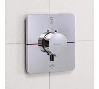 hansgrohe ShowerSelect Comfort Q thermostat, encastré, 2 consommateurs, rosace Soft Edge, avec combiné de sécurité, 15586000