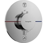 hansgrohe ShowerSelect Comfort S - Mitigeur thermostatique, Robinet encastré avec arrêt de sécurité (SafetyStop) à 40°C, Thermostat rond, 2 sorties, Chromé