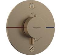 hansgrohe ShowerSelect Comfort S - Mitigeur thermostatique, Robinet encastré avec arrêt de sécurité (SafetyStop) à 40°C, Thermostat rond, 2 sorties, Bronze brossé
