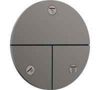 hansgrohe ShowerSelect Comfort S - Robinet d'arrêt pour la montage encastré de mitigeurs thermostatiques ShowerSelect Comfort (3 fonctions), Noir chromé brossé, 15558340