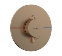 hansgrohe ShowerSelect Comfort S thermostat, encastré, 1 consommateur, rosace ronde, 15559140, Couleur: Bronze brossé