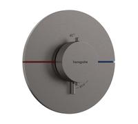 hansgrohe ShowerSelect Comfort S thermostat, encastré, 1 consommateur, rosace ronde, 15559340, Couleur: Chrome noir brossé