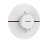 hansgrohe ShowerSelect Comfort S thermostat, encastré, 1 consommateur, rosace ronde, 15559700, Couleur: Blanc Mat