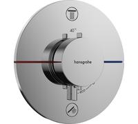 hansgrohe ShowerSelect Comfort S thermostat, encastré, 2 consommateurs, rosace ronde, avec combinaison de sécurité, 15556000, Couleur: chrome