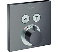hansgrohe ShowerSelect kit d'installation finale 15763340 thermostat encastré, pour 2 Verbraucher , noir brossé