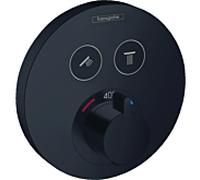 hansgrohe ShowerSelect S set prêt à installer 15743670 thermostatique encastrable, pour 2 Verbraucher , noir mat