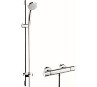 hansgrohe système de douche Croma 27033000 avec thermostat Ecostat Comfort et barre de douche 90cm, 9 l/min, chromé