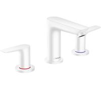 hansgrohe Talis E Mélangeur lavabo 3 trous, déchets pop-up, projection 112mm, 71733700, Couleur: blanc mat