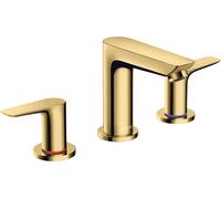 hansgrohe Talis E Mélangeur lavabo 3 trous, déchets pop-up, projection 112mm, 71733990, Couleur: Optique en or poli