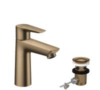 hansgrohe Talis E Mitigeur de lavabo 110, avec tirette et vidage, bronze brossé, 71710140