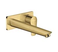 hansgrohe Talis E Mitigeur de lavabo encastré mural, bec 225mm, bonde à écoulement libre, aspect doré poli, 71734990