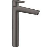 hansgrohe Talis E mitigeur monocommande de lavabo 240, vidage automatique, saillie de 183mm, 71716340, Couleur: Chrome noir brossé