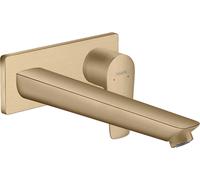 hansgrohe Talis E mitigeur monocommande de lavabo encastré, montage mural, robinet à crépine déverrouillable, saillie de 225 mm, 71734140, Couleur: bronze brossé