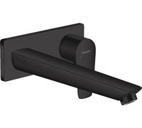 hansgrohe Talis E mitigeur monocommande de lavabo encastré, montage mural, robinet à crépine déverrouillable, saillie de 225 mm, 71734670, Couleur: noir mat