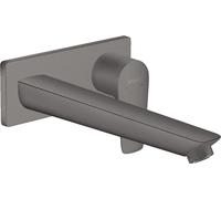 hansgrohe Talis E mitigeur monocommande de lavabo encastré, montage mural, robinet à crépine déverrouillable, saillie de 225 mm, 71734340, Couleur: Chrome noir brossé