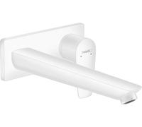 hansgrohe Talis E mitigeur monocommande de lavabo encastré, montage mural, robinet à crépine déverrouillable, saillie de 225 mm, 71734700, Couleur: blanc mat