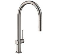hansgrohe Talis M54 210 mitigeur de cuisine 72801340 avec douchette extractible, 2jet, sBox, noir brossé