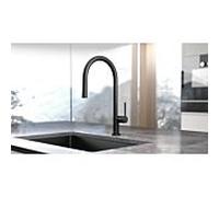 hansgrohe Talis M54 210 robinet de cuisine 72800670 noir mat, avec douchette extractible 2jet