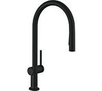 hansgrohe Talis M54 mitigeur de cuisine 72801670 avec douchette extractible 2jet, sBox, noir mat