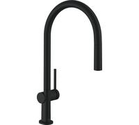 hansgrohe Talis M54 mitigeur monocommande de cuisine 210, bec extractible, 1jet, 72802670, Couleur: noir mat