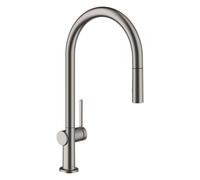 Mitigeur de cuisine Hansgrohe Talis M54 72842340 avec douchette extractible, 2 jets, finition chrome noir brossé