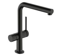 Hansgrohe Talis M54 - Mitigeur d'évier avec robinet d'arrêt pour appareil électroménager, finition chrome noir brossé 72827340