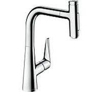 hansgrohe Talis Select M51 mitigeur de cuisine 220, douchette extractible, 2 jets, 72824000, Couleur: chrome