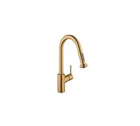Hansgrohe Talis S² 14877251 Robinet de Cuisine à 1 poignée de 40,6 cm de Haut avec pulvérisateur rétractable et Nettoyage Rapide en Optique, Aspect Or brossé, 1.75
