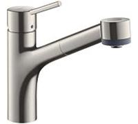 hansgrohe Talis S M52 M5216-H170 Mélangeur de cuisine 73860800, aspect acier inoxydable, avec douchette amovible