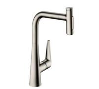 hansgrohe Talis Select M51 Mitigeur de cuisine 300, avec douchette extractible 2 jets, sBox, aspect acier inox, 73867800
