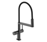 Hansgrohe Talis Select M54 PowderSpray - Mitigeur d'évier avec bras flexible et douchette, EcoSmart, chrome noir brossé 72861340