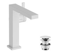hansgrohe Tecturis E Fine - Mitigeur de lavabo avec vidage Push-Open, économie d'énergie (CoolStart), Robinet de salle de bain avec hauteur sous bec 150 mm, économie d'eau (EcoSmart+), Blanc mat