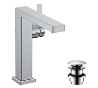 hansgrohe Tecturis E Fine Mitigeur monocommandé pour lavabo 150, saillie 157mm, garniture de vidage Push-Open, CoolStart, EcoSmart+, 73040000, Couleur: chrome