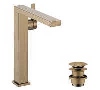 hansgrohe Tecturis E Fine Mitigeur monocommandé pour lavabo 240, saillie 197mm, avec vidage Push-Open, CoolStart, EcoSmart+, 73070140, Couleur: Bronze brossé