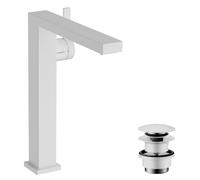 hansgrohe Tecturis E Fine Mitigeur monocommandé pour lavabo 240, saillie 197mm, avec vidage Push-Open, CoolStart, EcoSmart+, 73070700, Couleur: Blanc mat