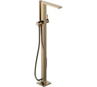 hansgrohe Tecturis E - Mitigeur baignoire sur pied, Robinet baignoire 2 sorties avec tuyau 1,25m et douchette (2 jets), Bronze brossé, 73445140