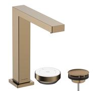 hansgrohe Tecturis E - Mitigeur de lavabo avec garniture de vidage, économie d'énergie (CoolStart), Robinet salle de bain, hauteur sous bec 173 mm, économie d'eau (EcoSmart+), Bronze brossé, 73053140