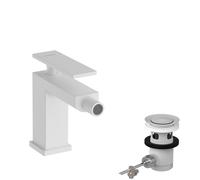 hansgrohe Tecturis E Mitigeur monocommandé pour bidet, saillie 149mm, avec garniture découlement, 73200700, Couleur: Blanc mat