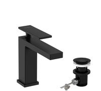 hansgrohe Tecturis E mitigeur lavabo 73014670 saillie 144mm, avec tirant garniture de vidange , noir mat