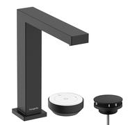 hansgrohe Tecturis E Mitigeur monocommandé pour lavabo 150, 2 trous, garniture découlement non verrouillable, saillie 158mm, EcoSmart+, CoolStart, 73053670, Couleur: noir mat
