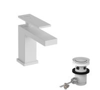 hansgrohe Tecturis E Mitigeur monocommandé pour lavabo 80, saillie 122mm, avec garniture de vidage, CoolStart, EcoSmart+, 73002700, Couleur: Blanc mat