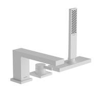 hansgrohe Tecturis E Mitigeur monocommandé sur gorge pour baignoire, 3 trous, saillie 206mm, avec accessoires et sBox, 2 consommateurs, 73443700, Couleur: Blanc mat